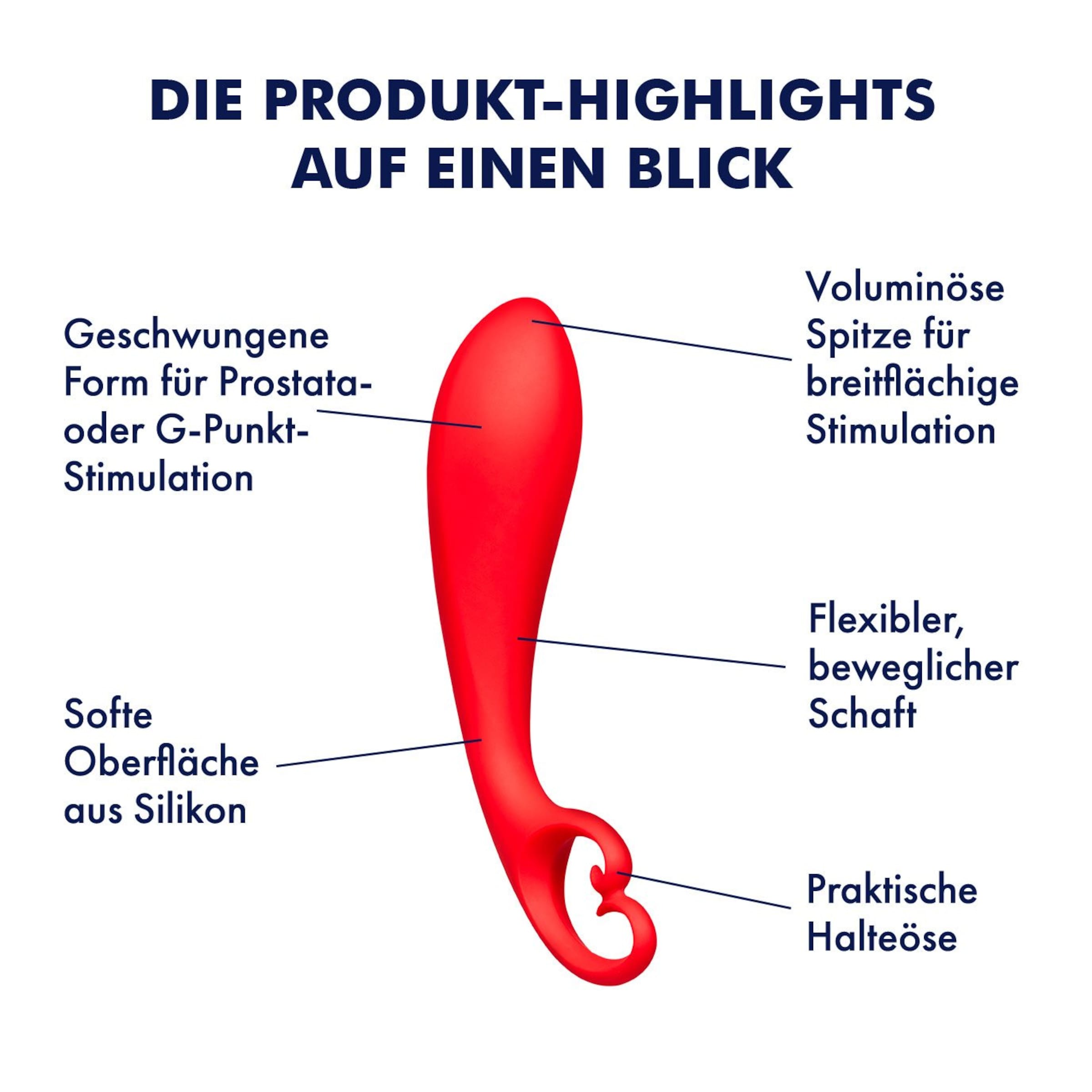 G-Punkt Silikon-Dildo mit Schwungkugeln, 17,5 cm