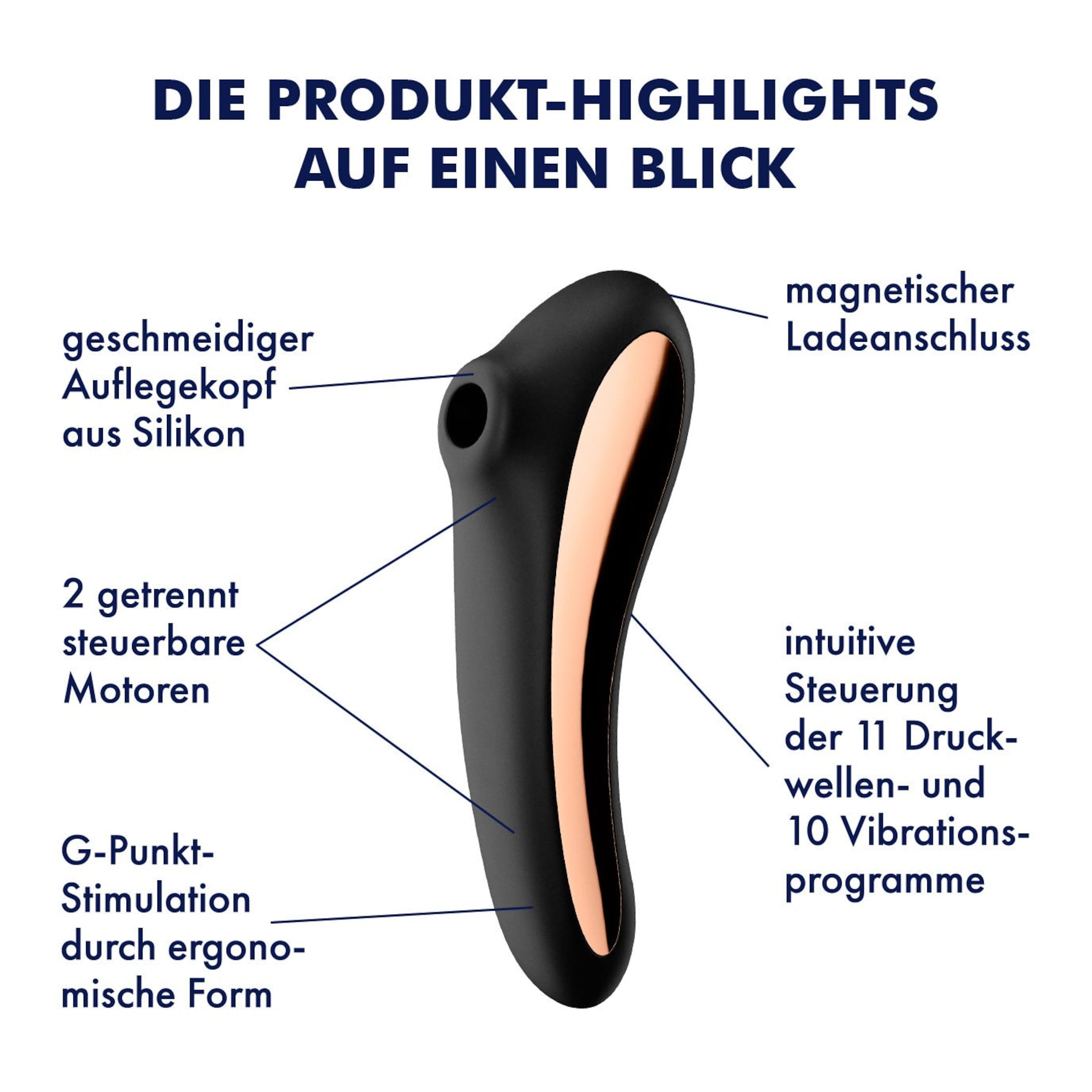 Satisfyer Dual Kiss, 2:1 Vibrator + Druckwellentoy