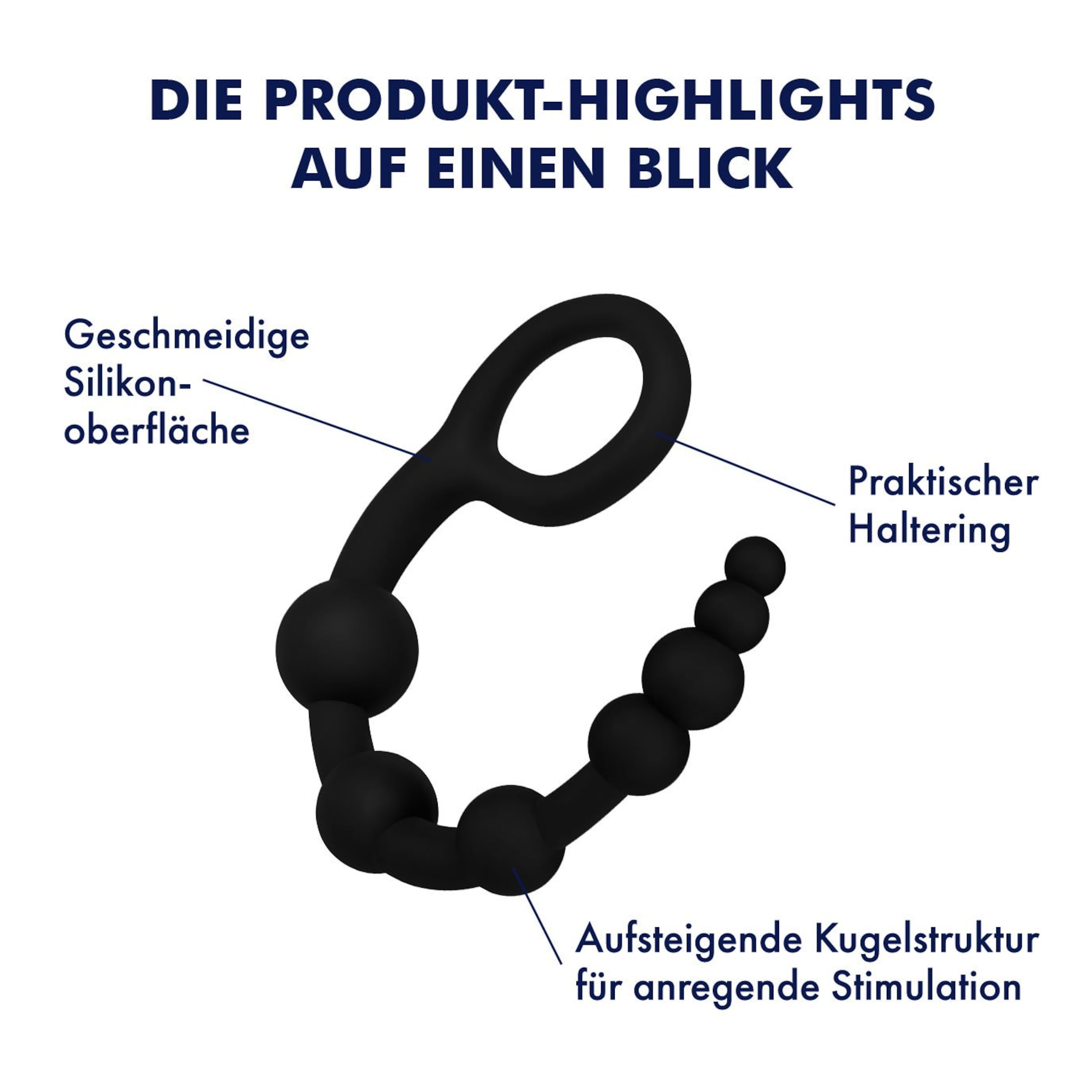 XXL-Analkette aus Silikon, 40 cm