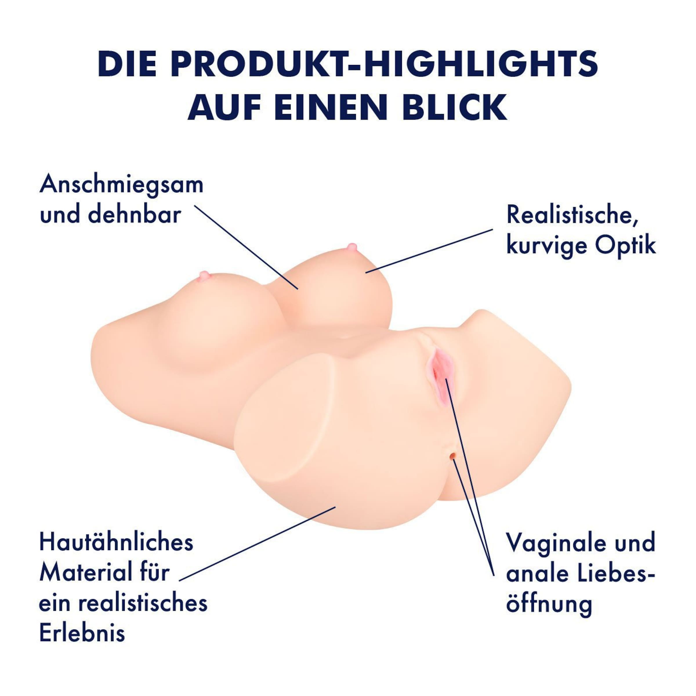 Realistischer Masturbator, 36 cm