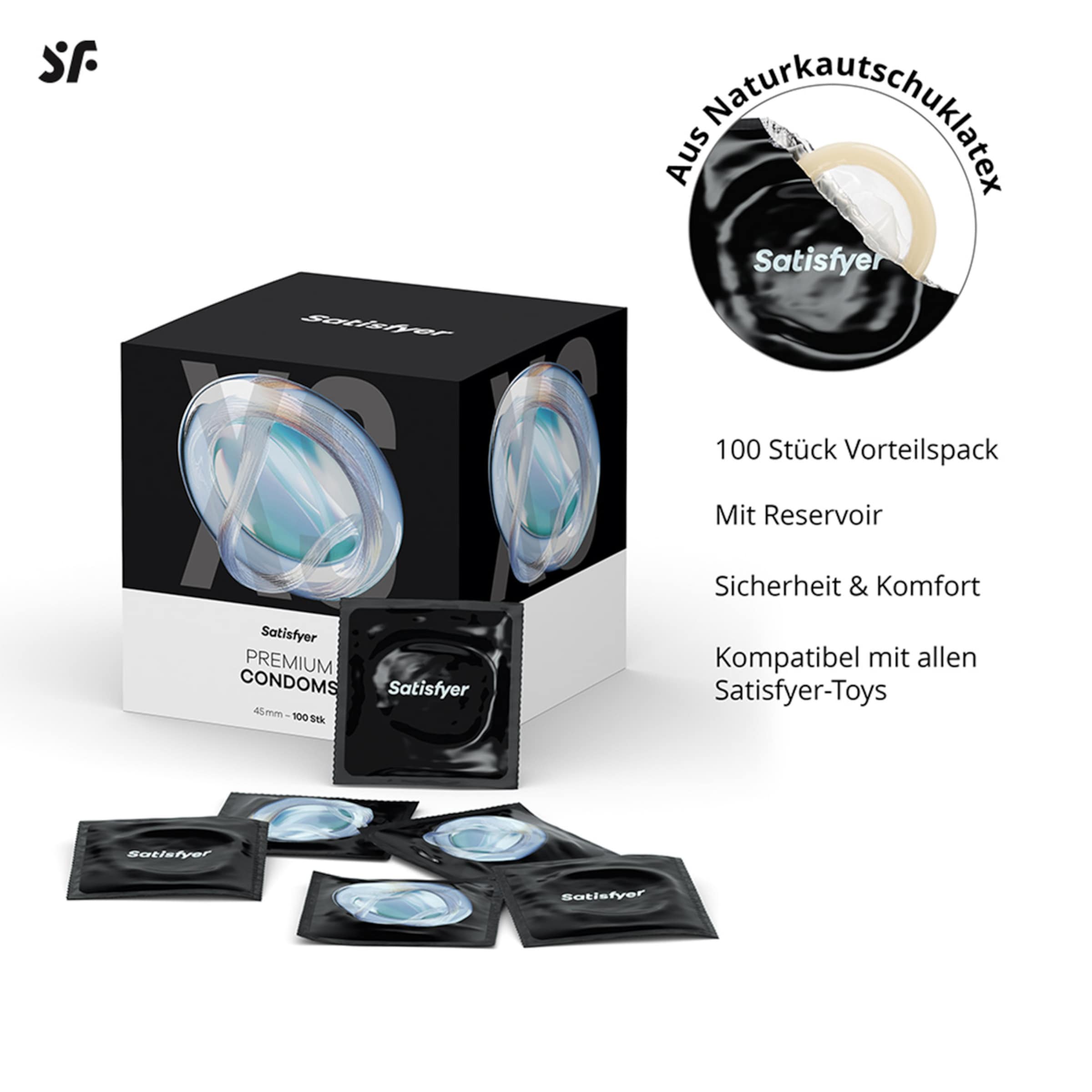 Satisfyer Kondome XS, 100 Stück, 47 mm