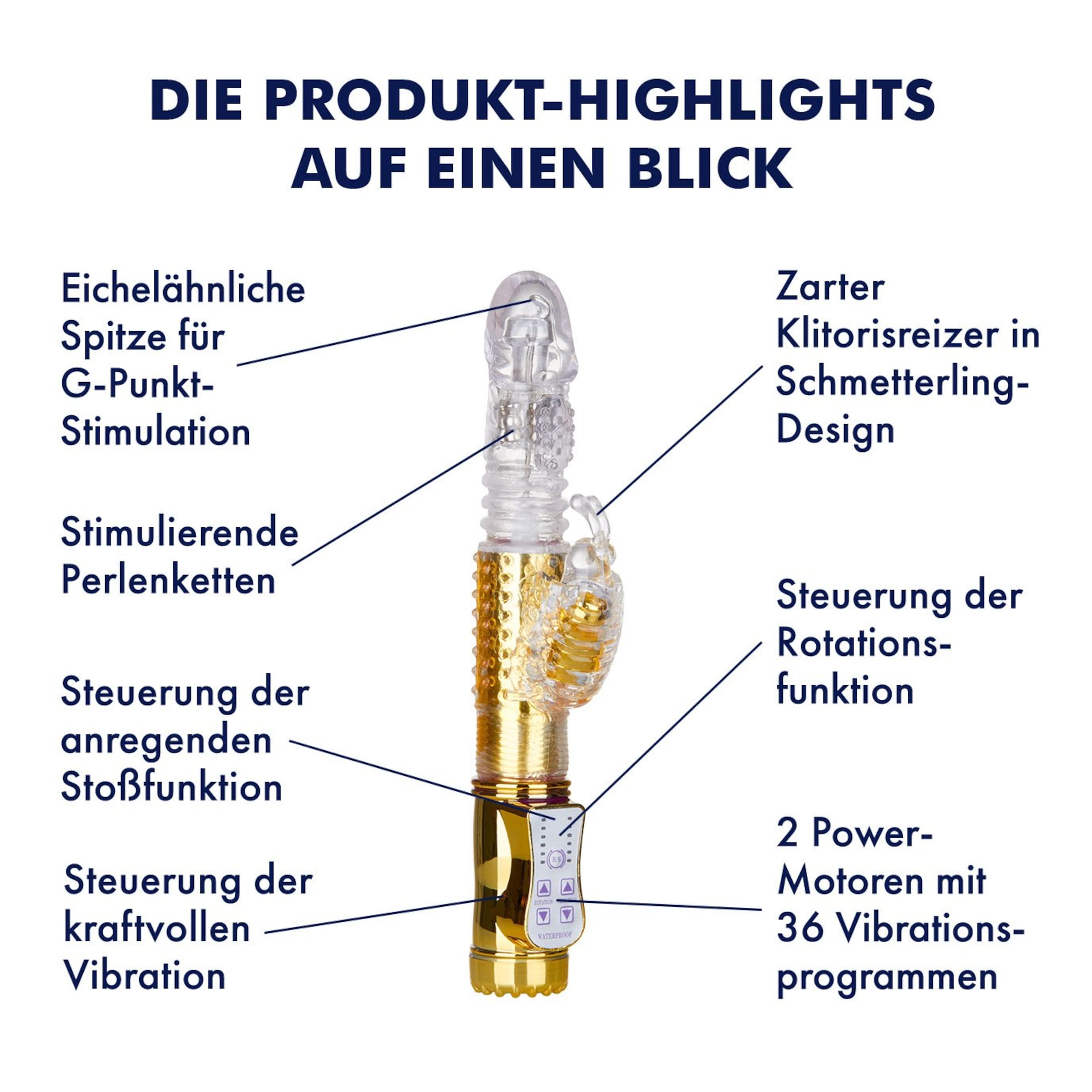 Stoßender Perlen vibrator, 25,5 cm