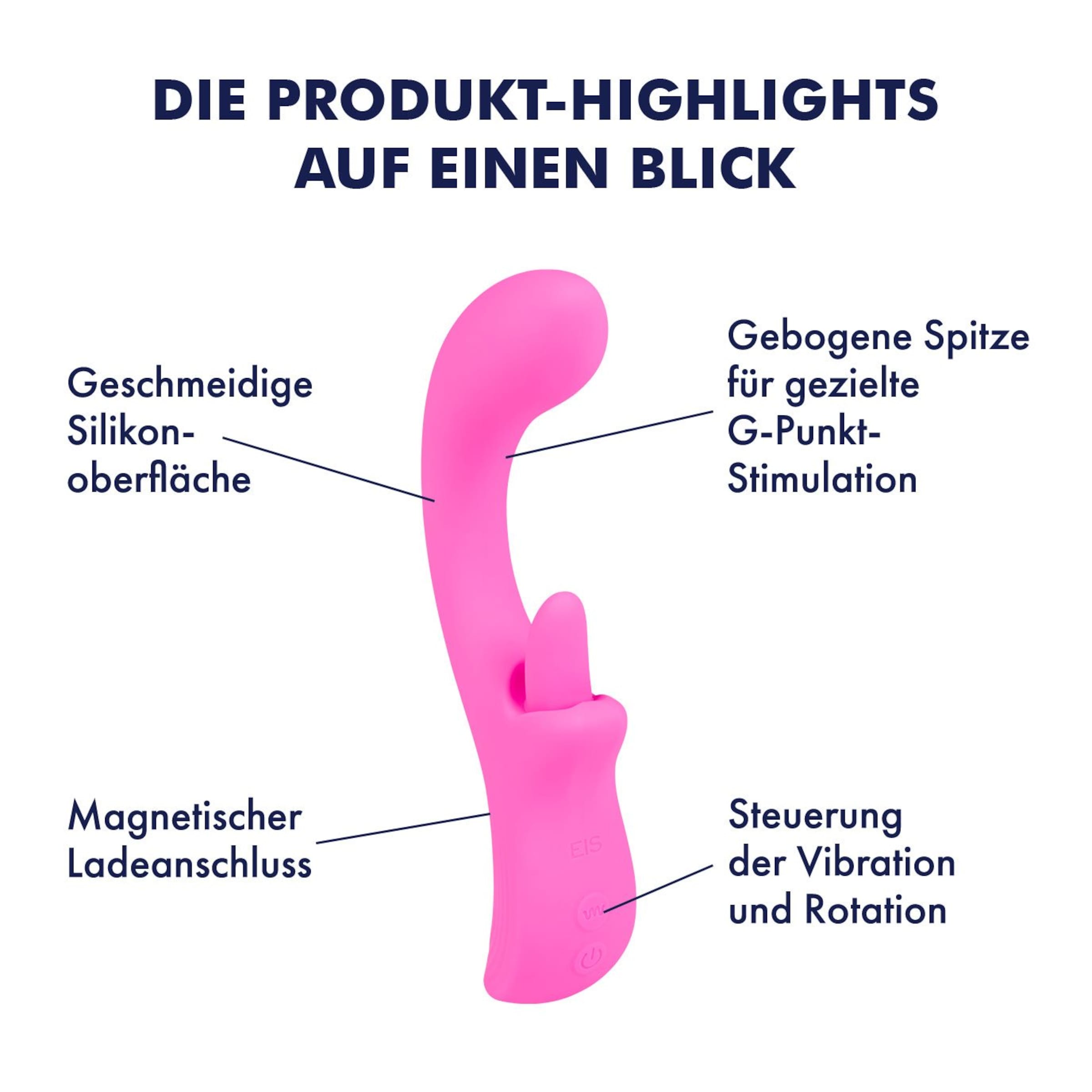 Silikon-Rabbit mit rotierender Zunge, 22,5 cm