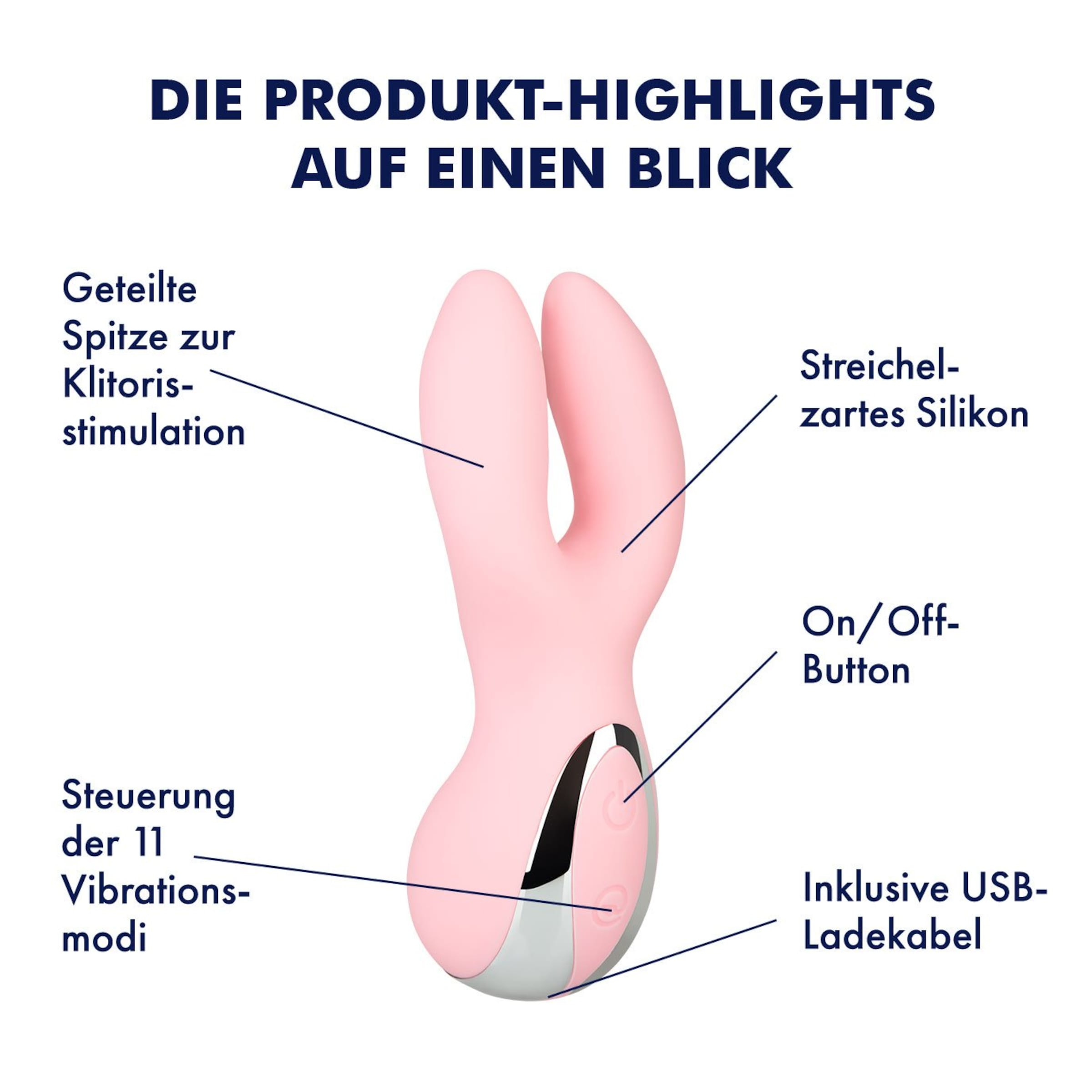 Silikon-Auflegevibrator, wiederaufladb., 11,5 cm