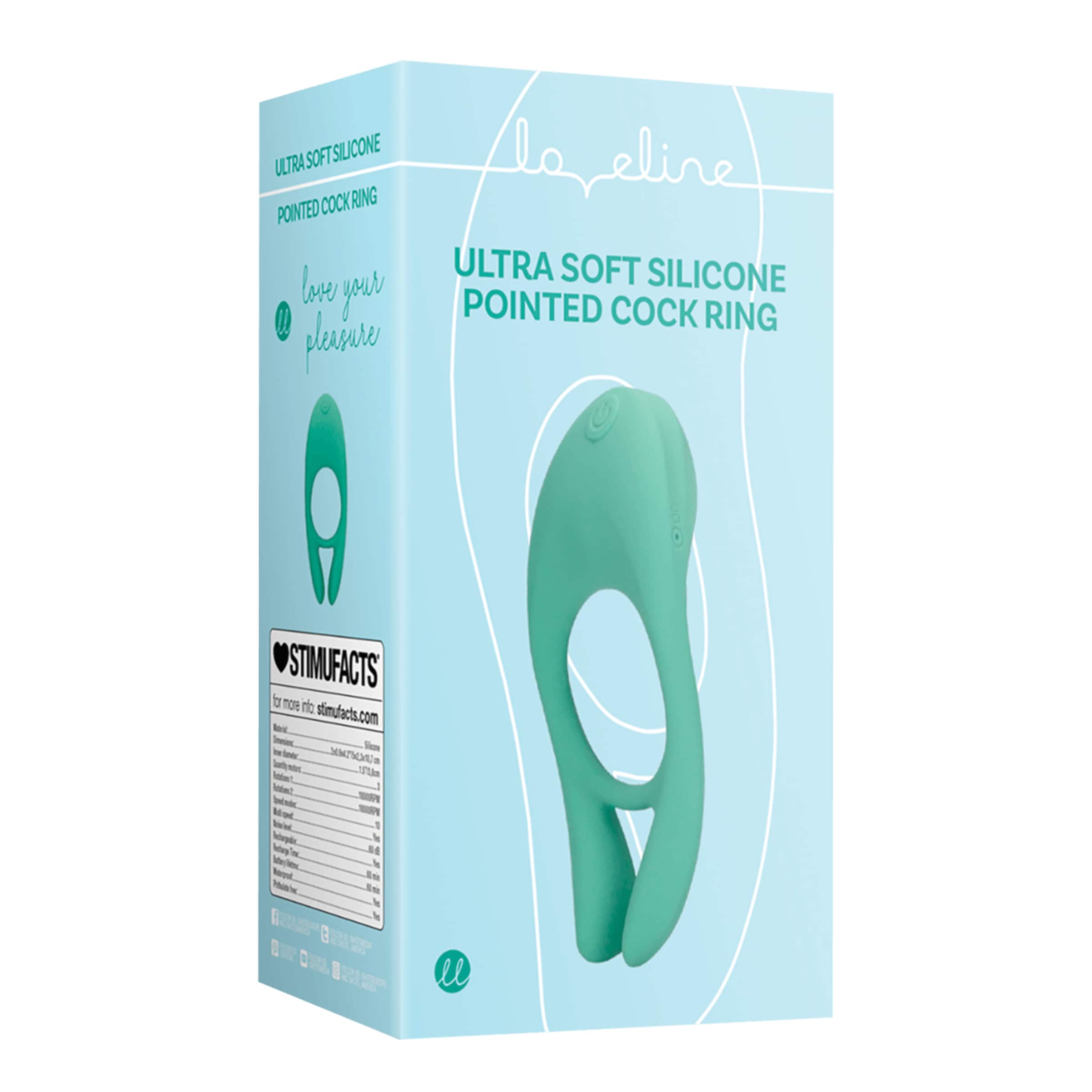 Ultra Soft Silicone Pointed Cock Ring, 3,8 cm