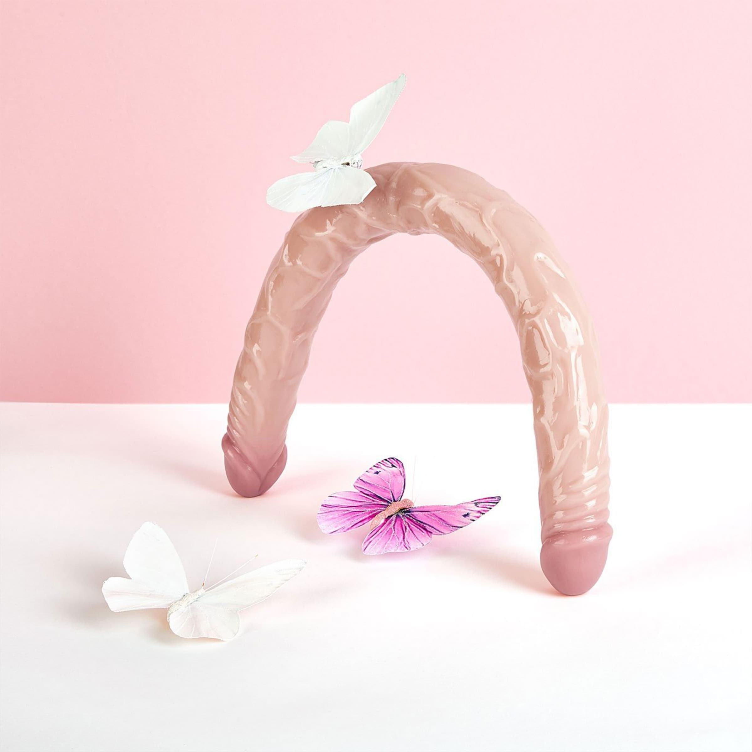 Doppeldildo mit langem Schaft, 45 cm