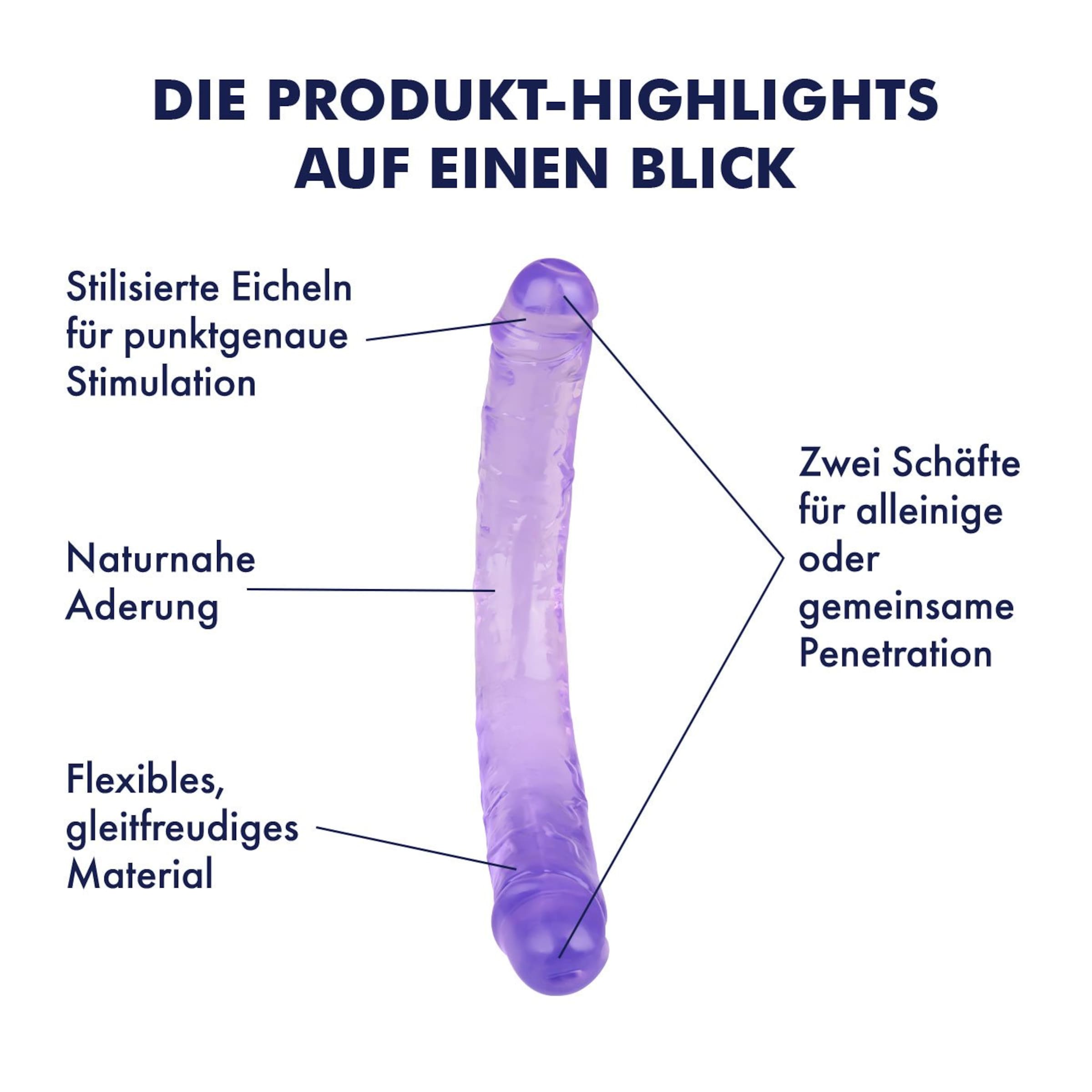 U-förmiger Doppeldildo, 34,5 cm