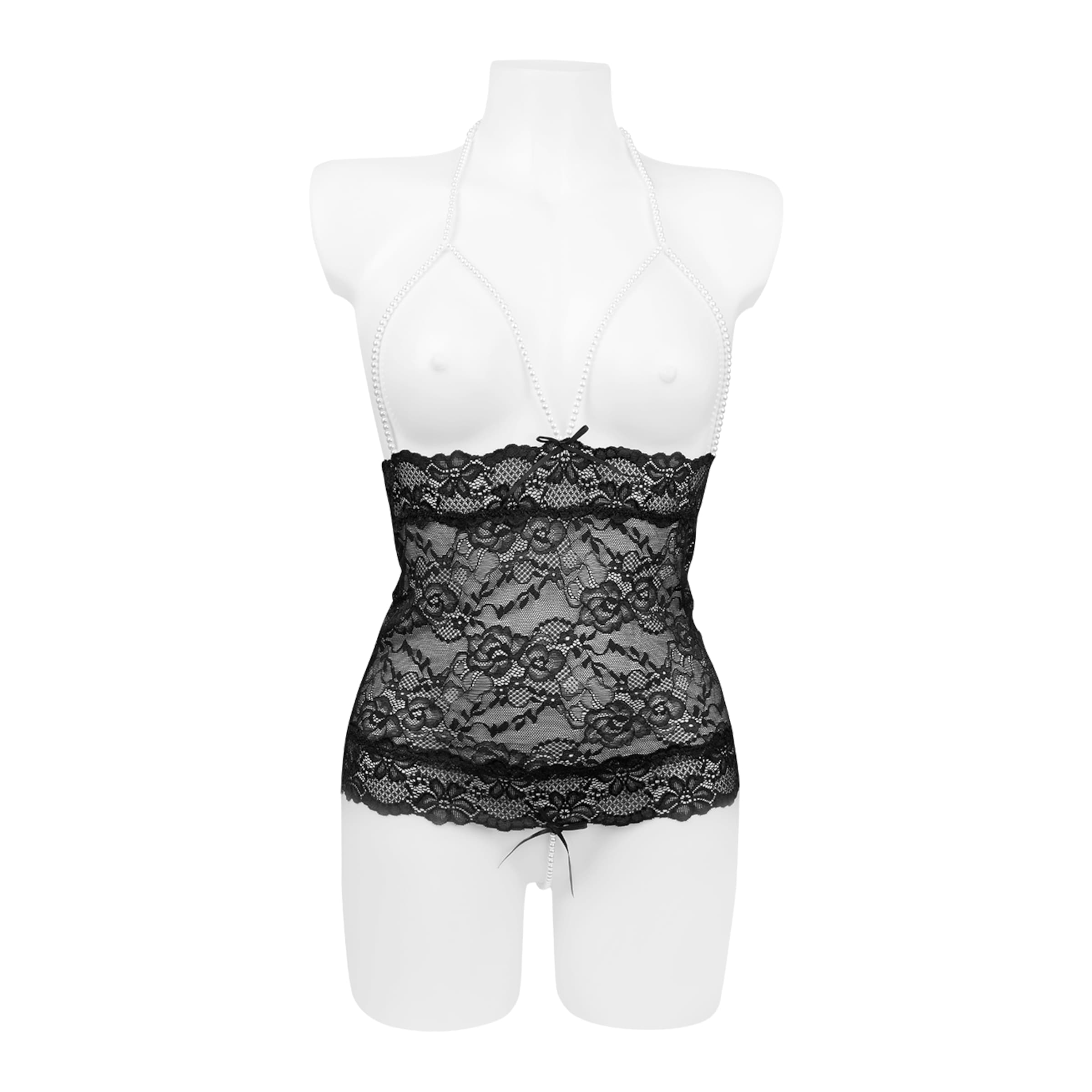 Strung Along - Pearl Crotchless Teddy