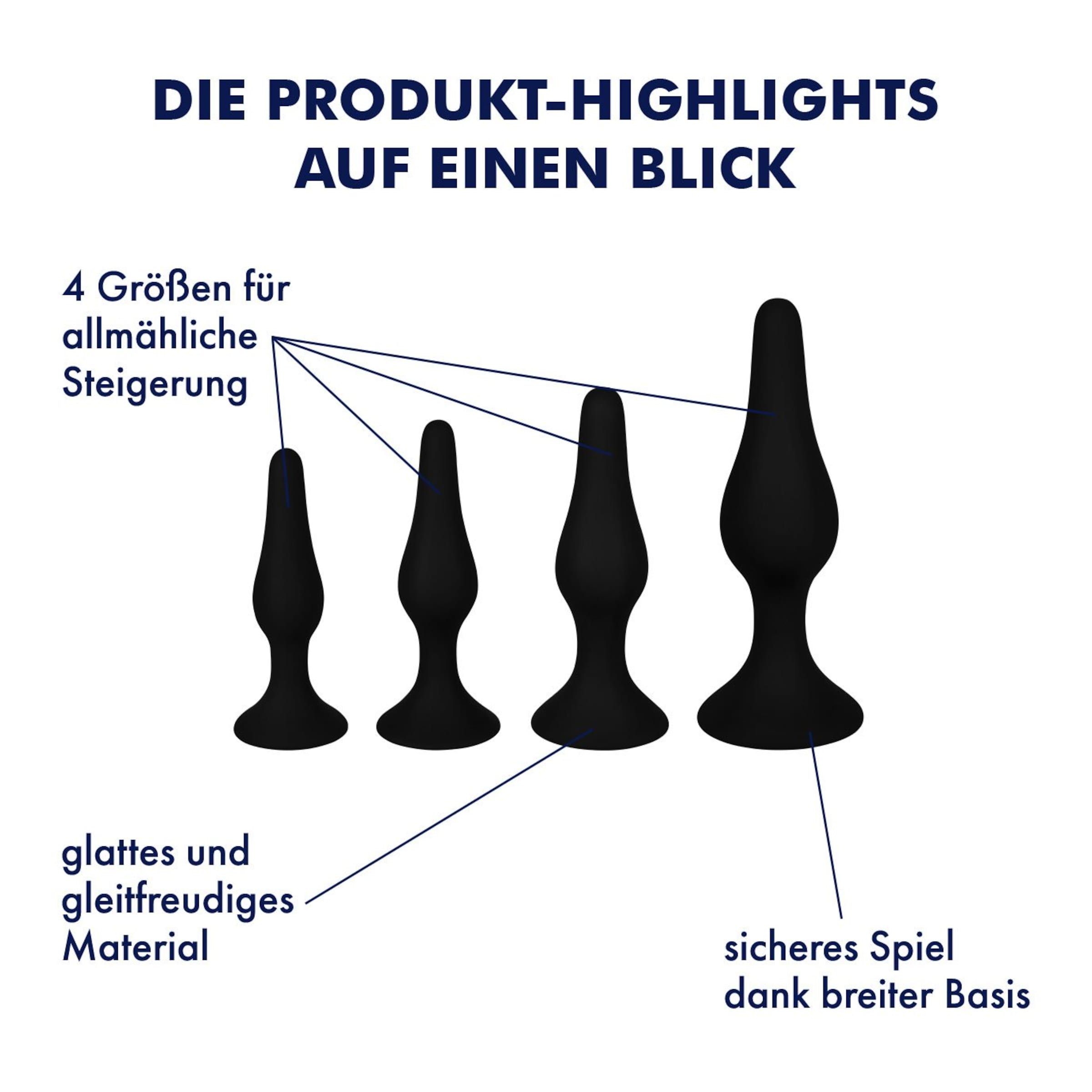 Analplug-Set aus Silikon, 4 Größen
