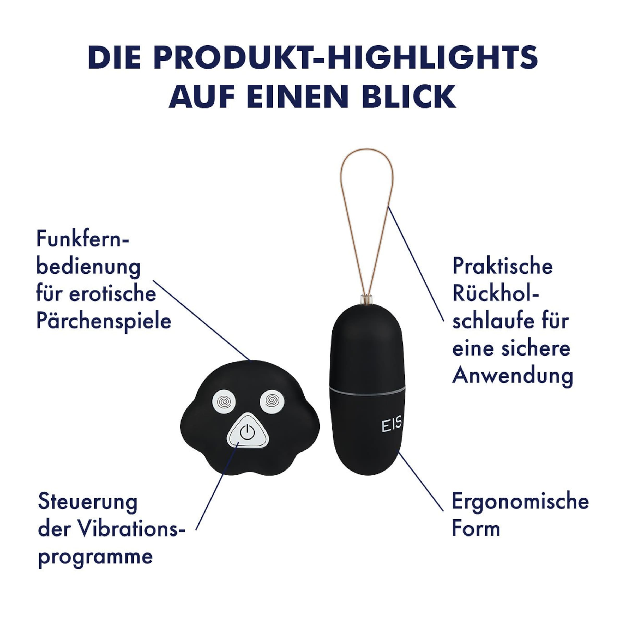 Vibro-Ei mit Funkfernbedienung, 7,5 cm