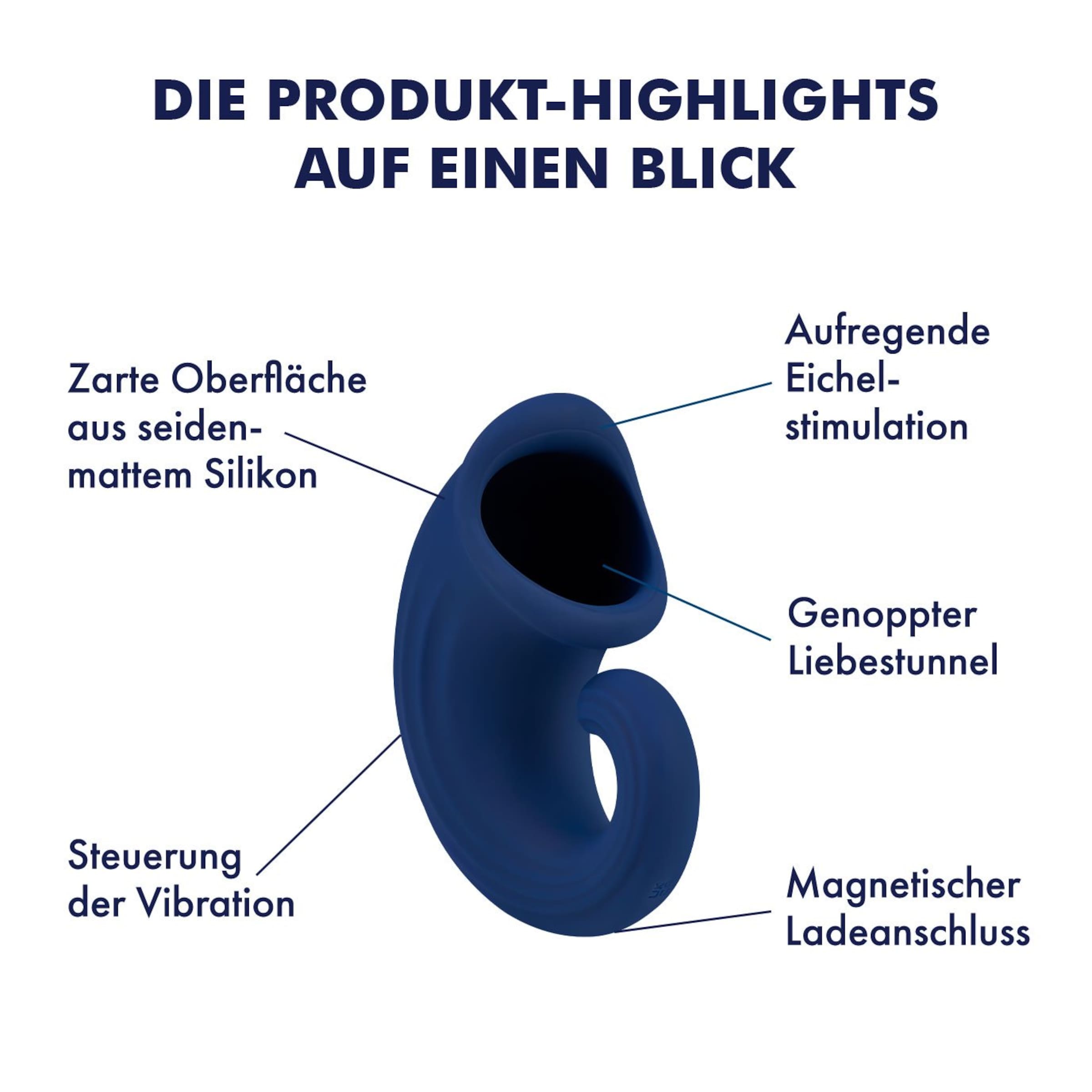 Ergonomischer Eichelstimulator aus Silikon, 11 cm