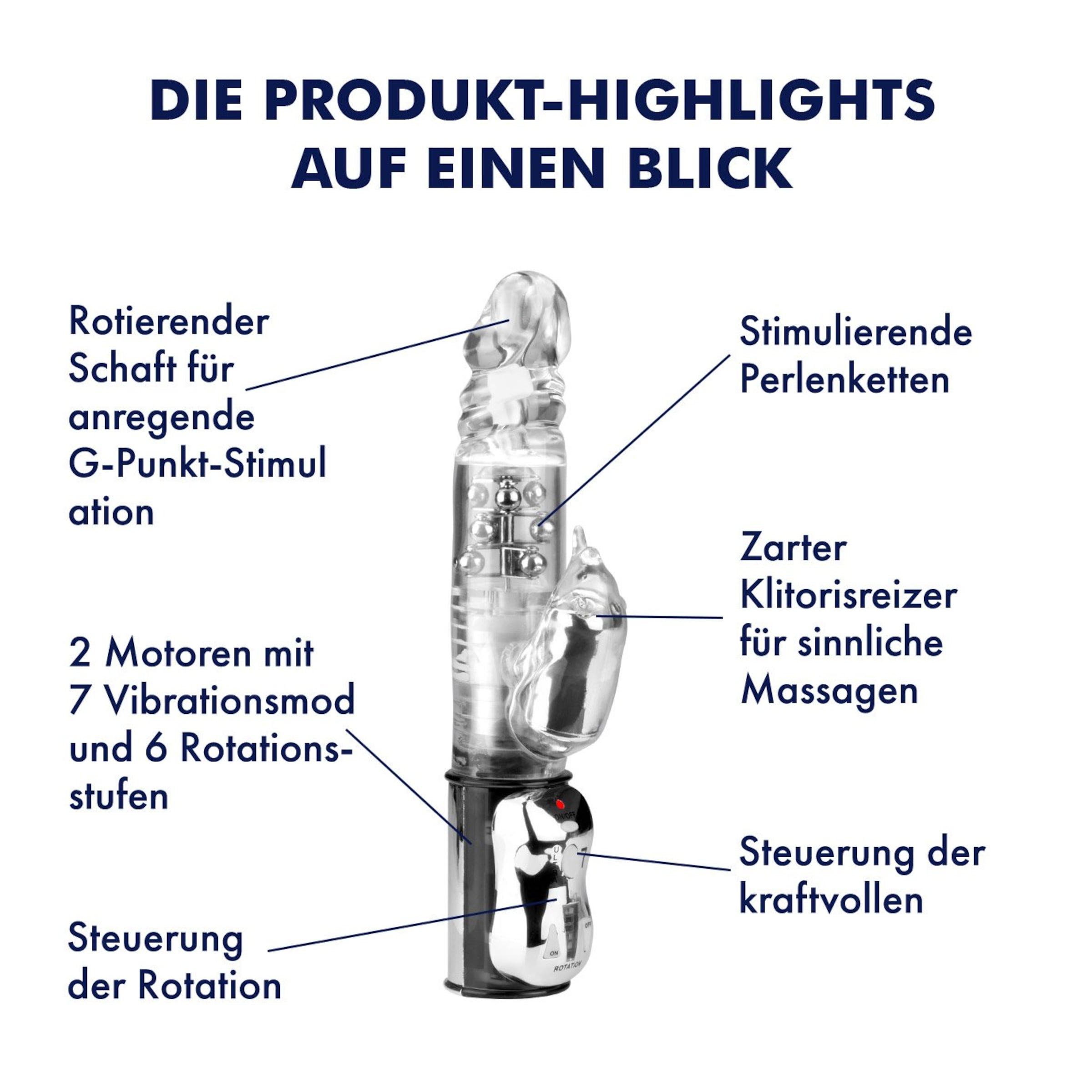 Perlen vibrator mit Klitoris reizer, 27 cm