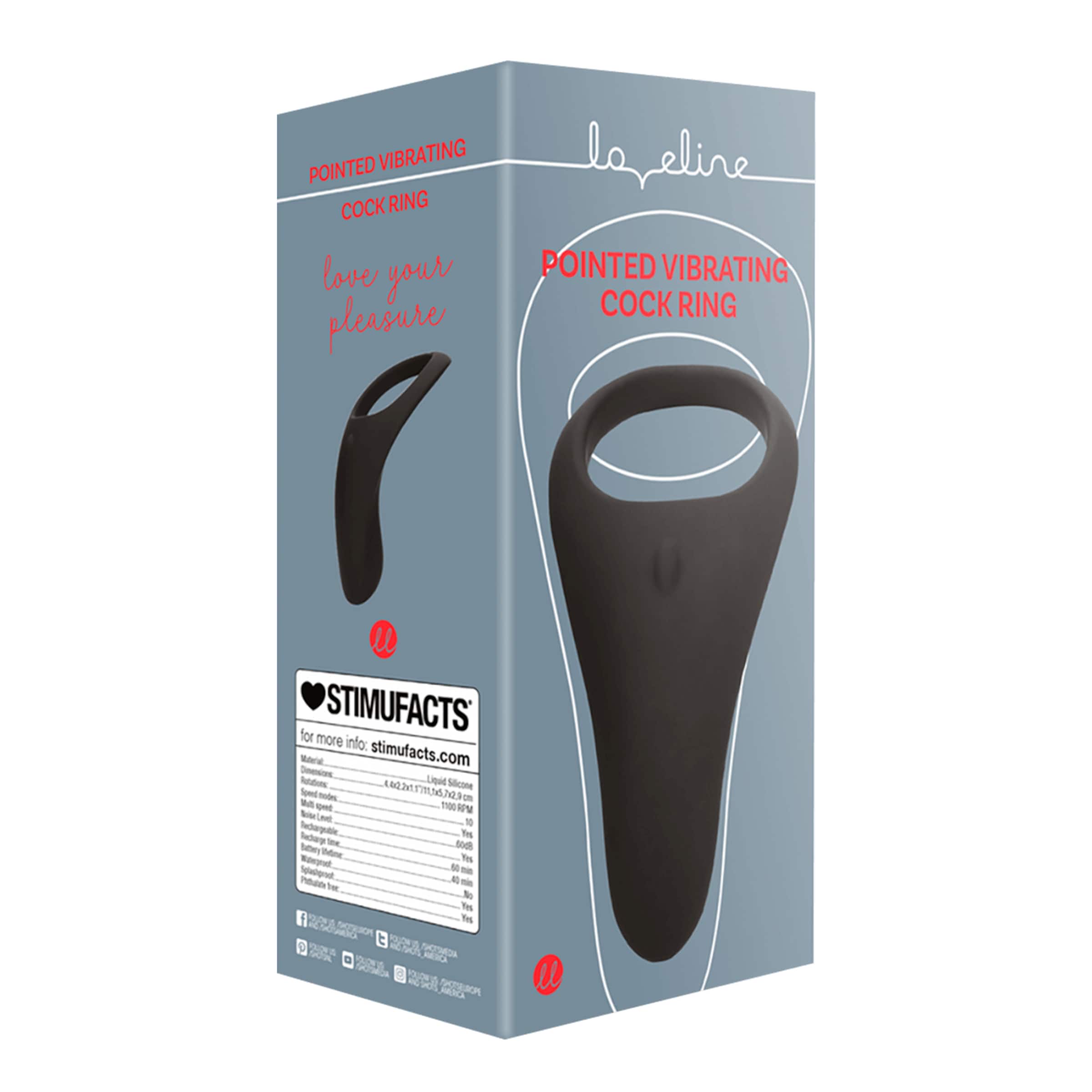 Pointed Vibrating Cock Ring, 4,7 cm