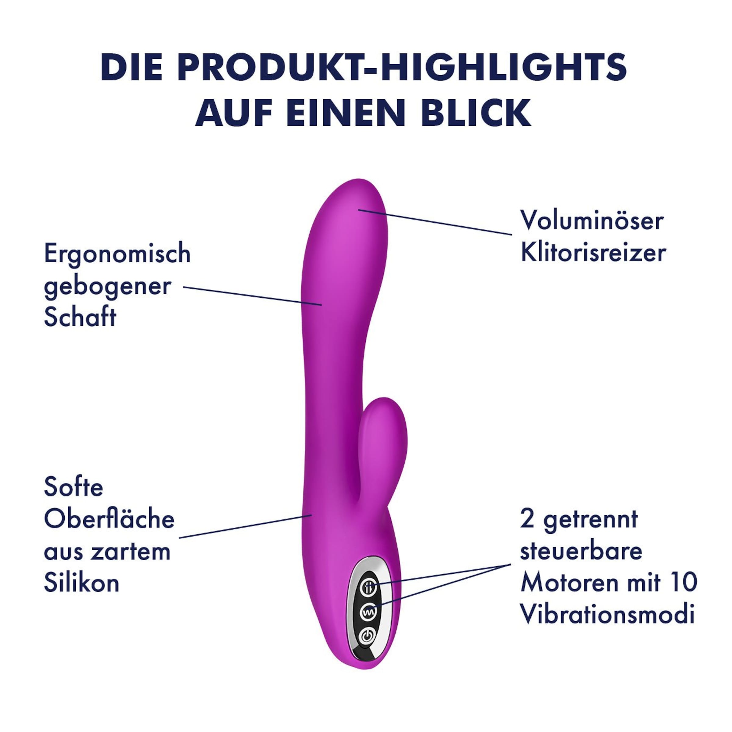 Hochwertiger Rabbit aus Silikon, 22 cm