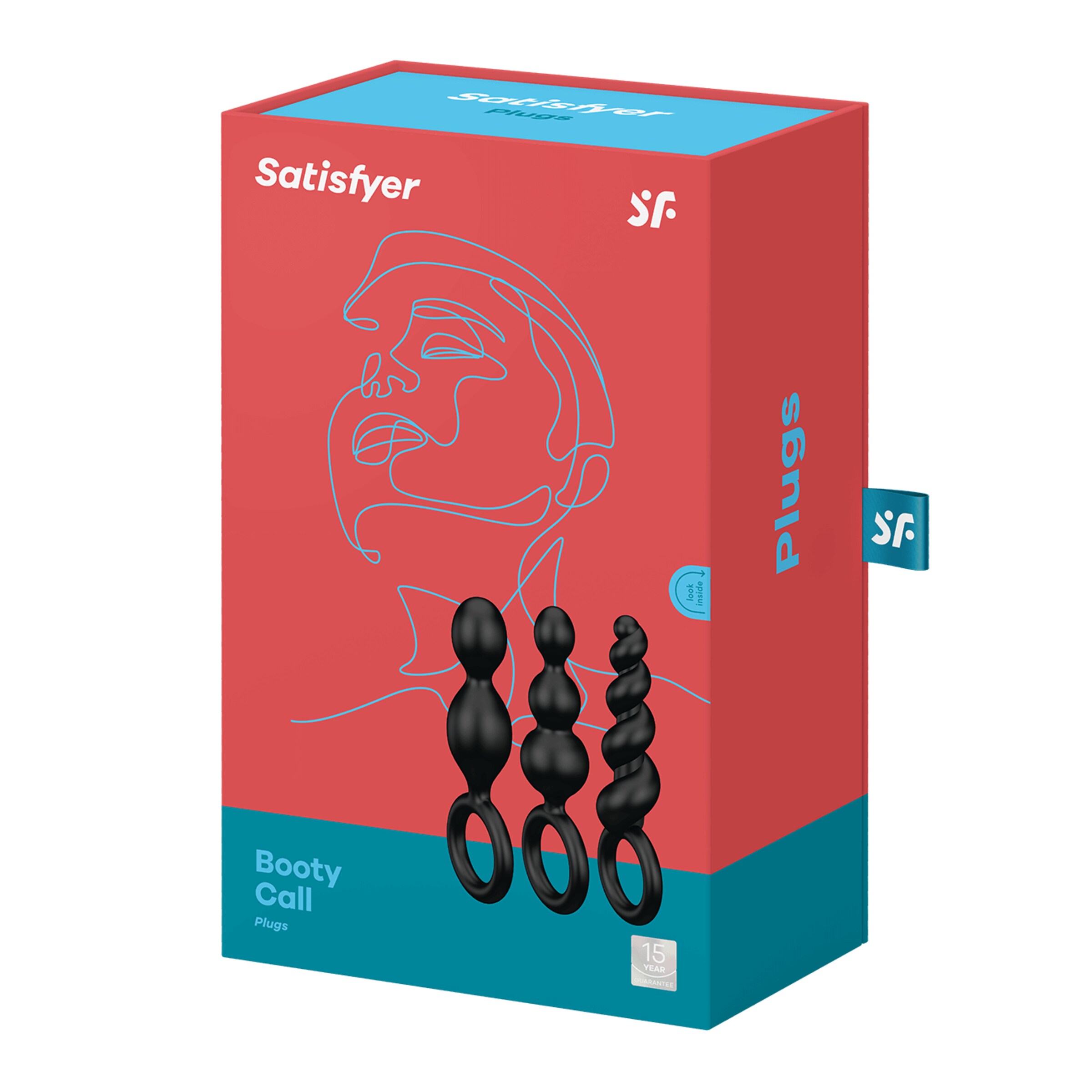 Anale plug Satisfyer 'Booty Call' aus Silikon, 13,5[s][nbhy][s]14[s]cm, 3[s]Teile zwart