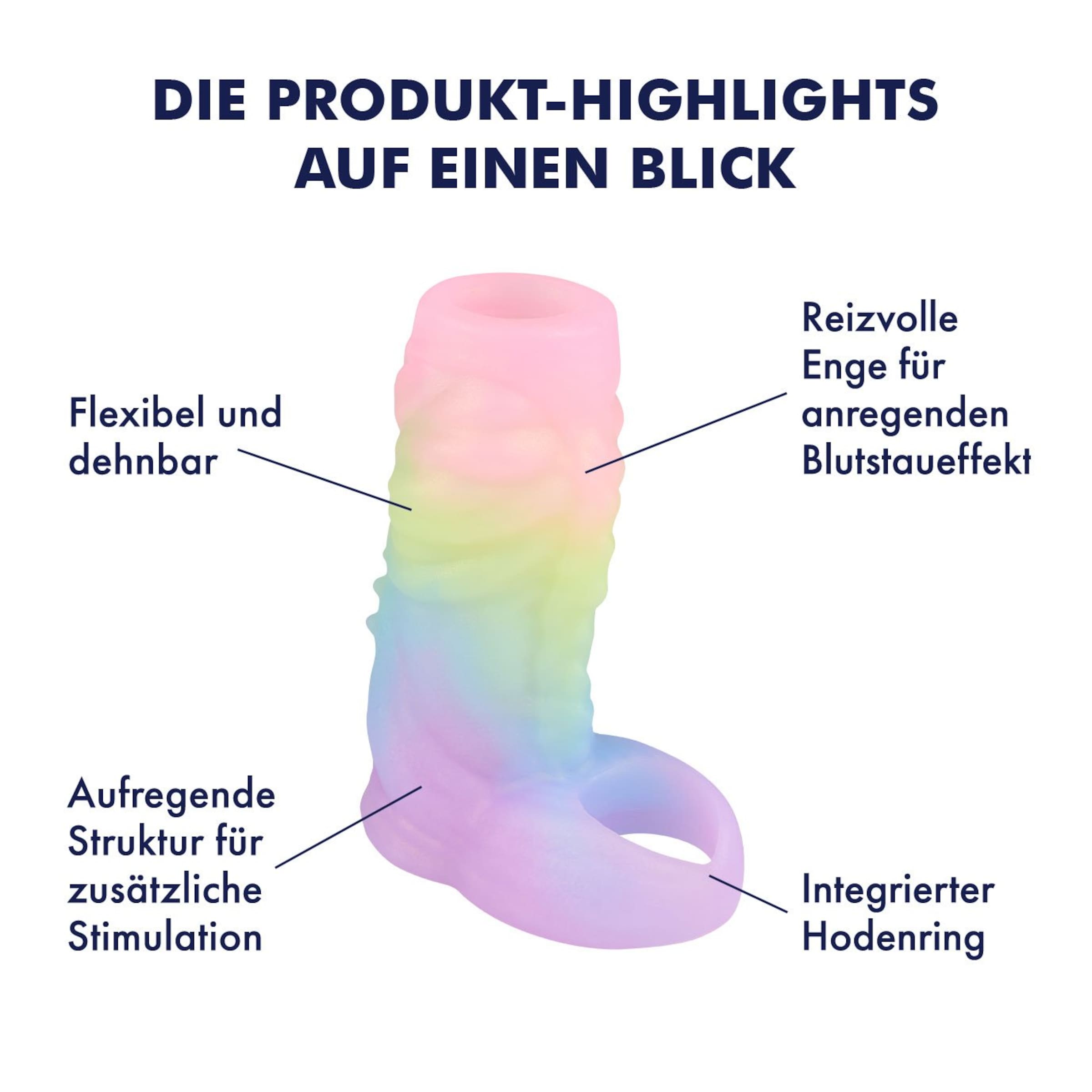 Monster-Penishülle mit strukturierter Oberfläche, 15 cm