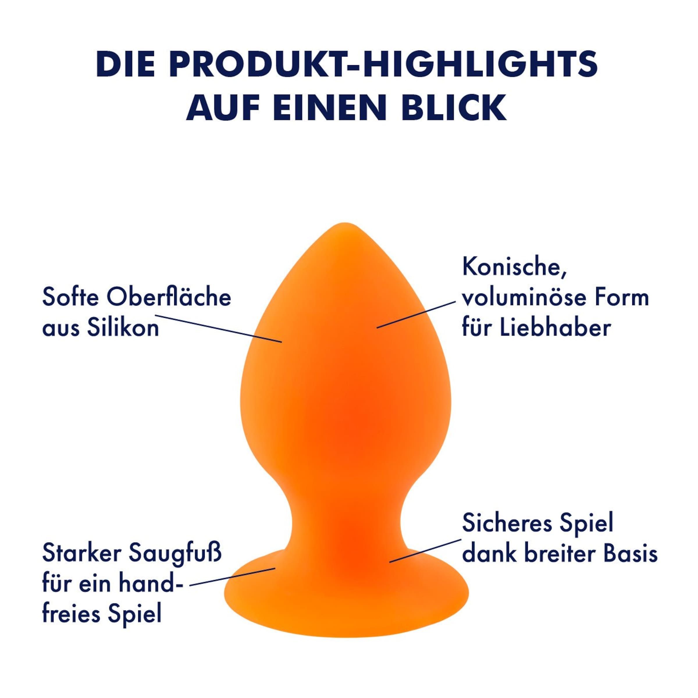 Großer Analdildo, Silikon, 11,5 cm