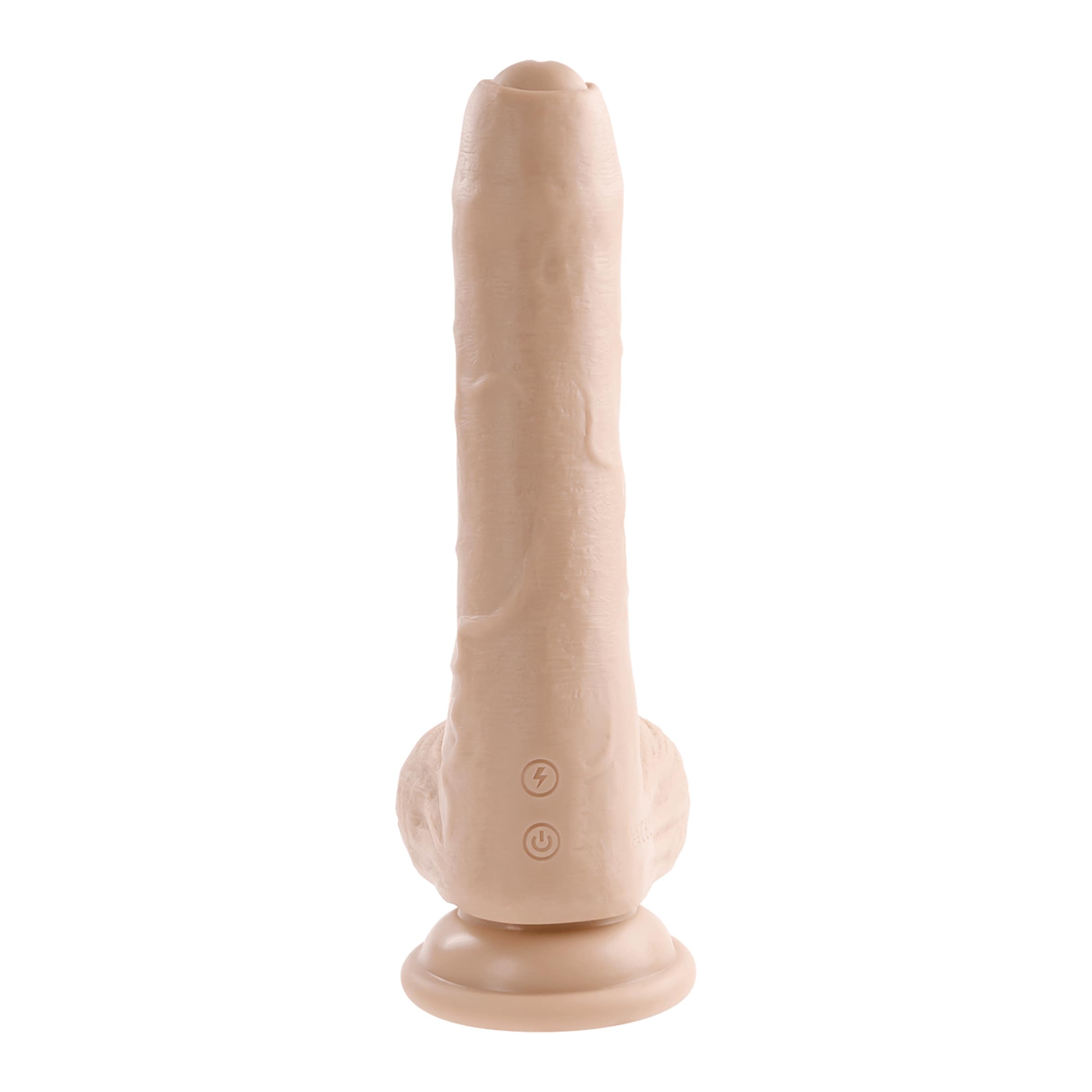EVOLVED PEEK A BOO VIBRATING DILDO 8 INCH LIGHT natuurlijk licht