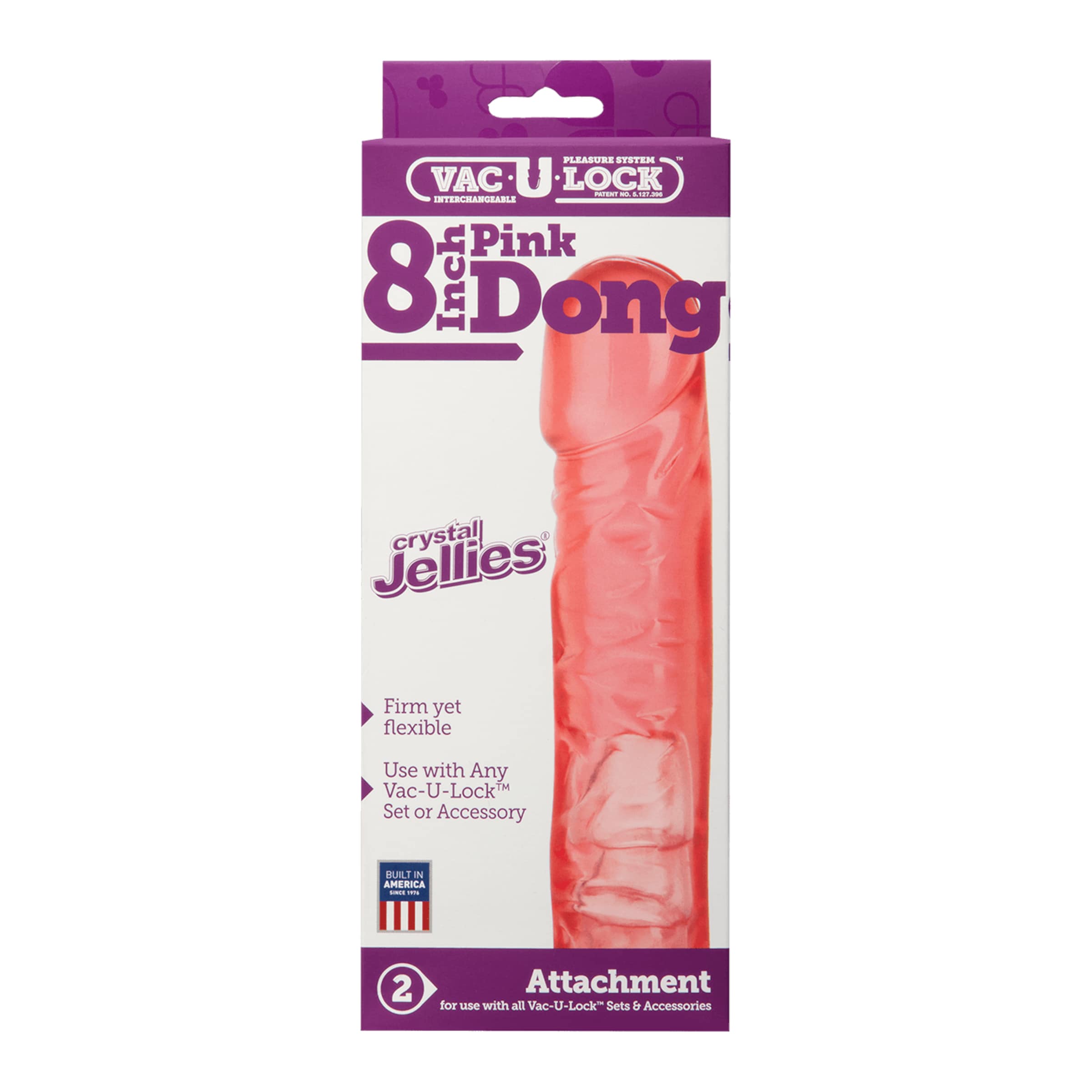 Vac-U-Lock - Crystal Jellies Pink Dong, 19,7 cm