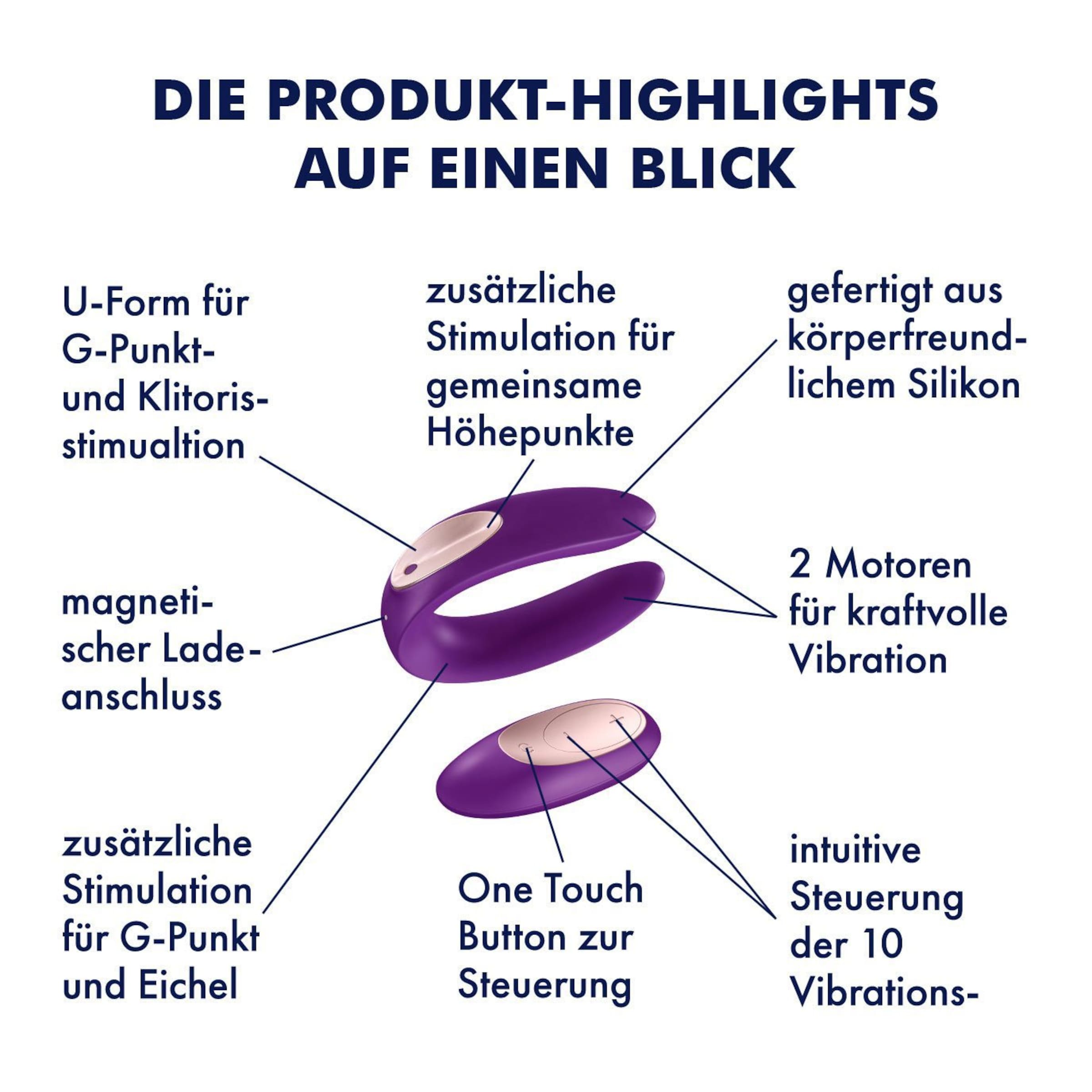 Satisfyer Double Plus Remote aus Silikon, 8 cm