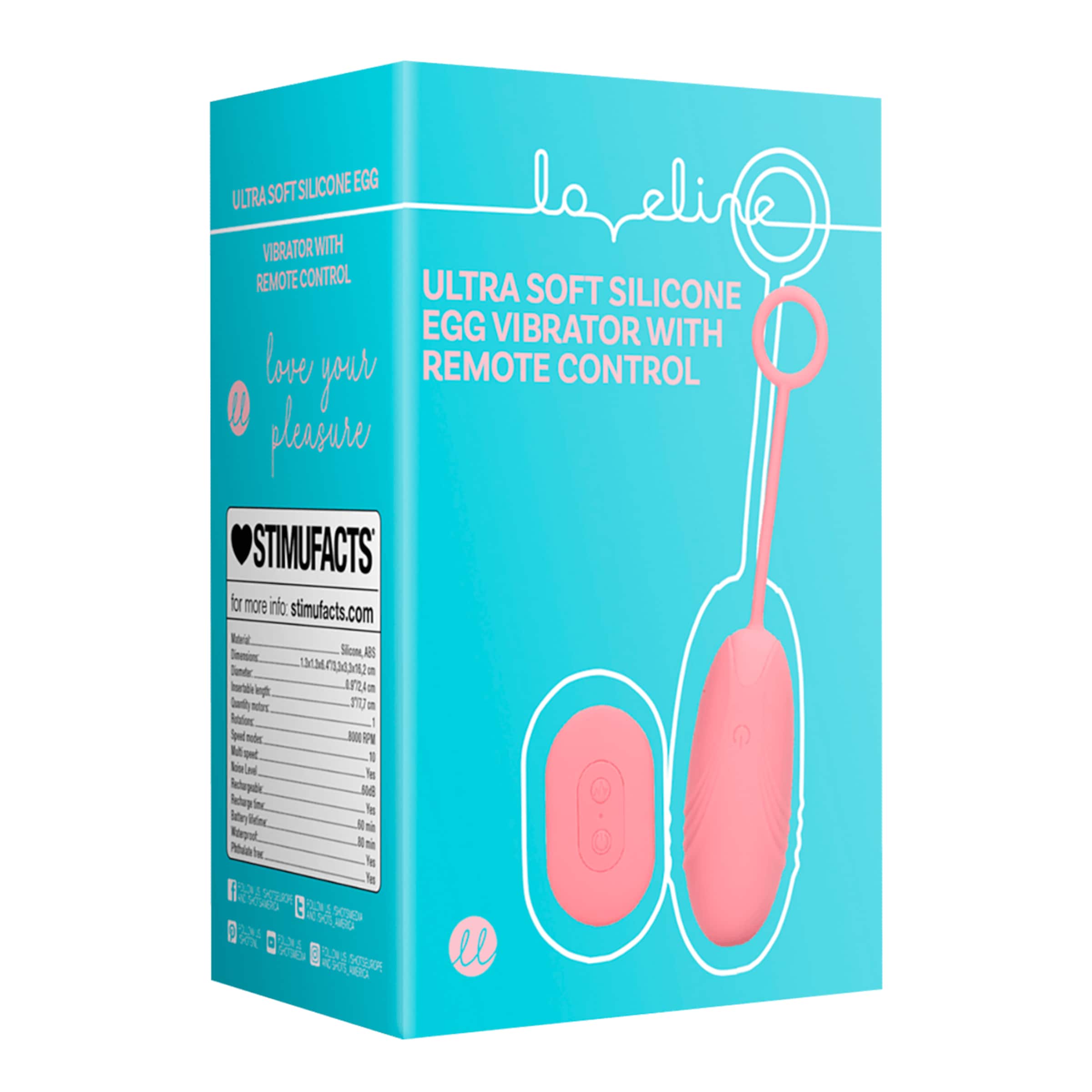 Ultra Soft Silicone Egg Vibrator with Remote Control, 16,2 cm