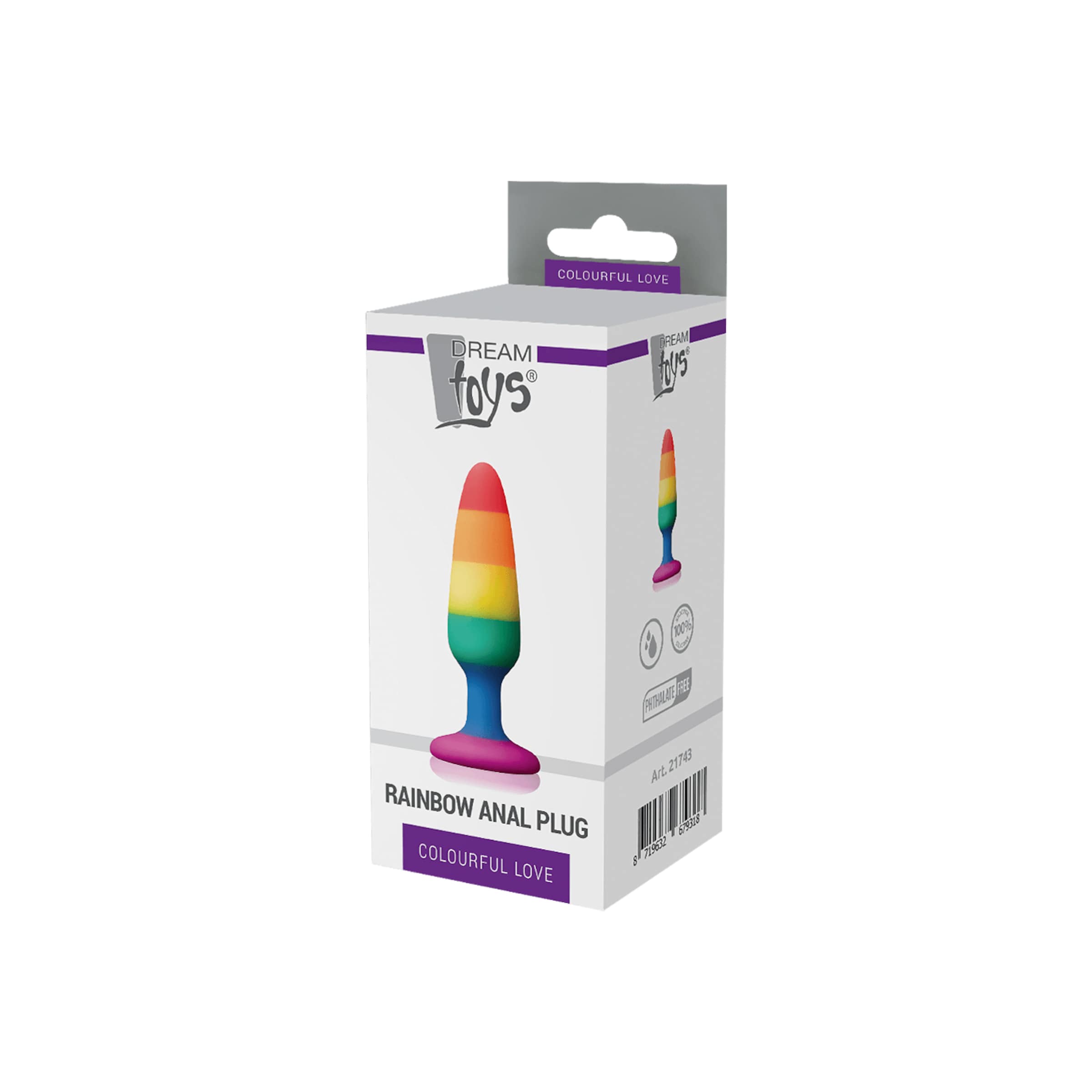 Rainbow Anal Plug, 14 cm