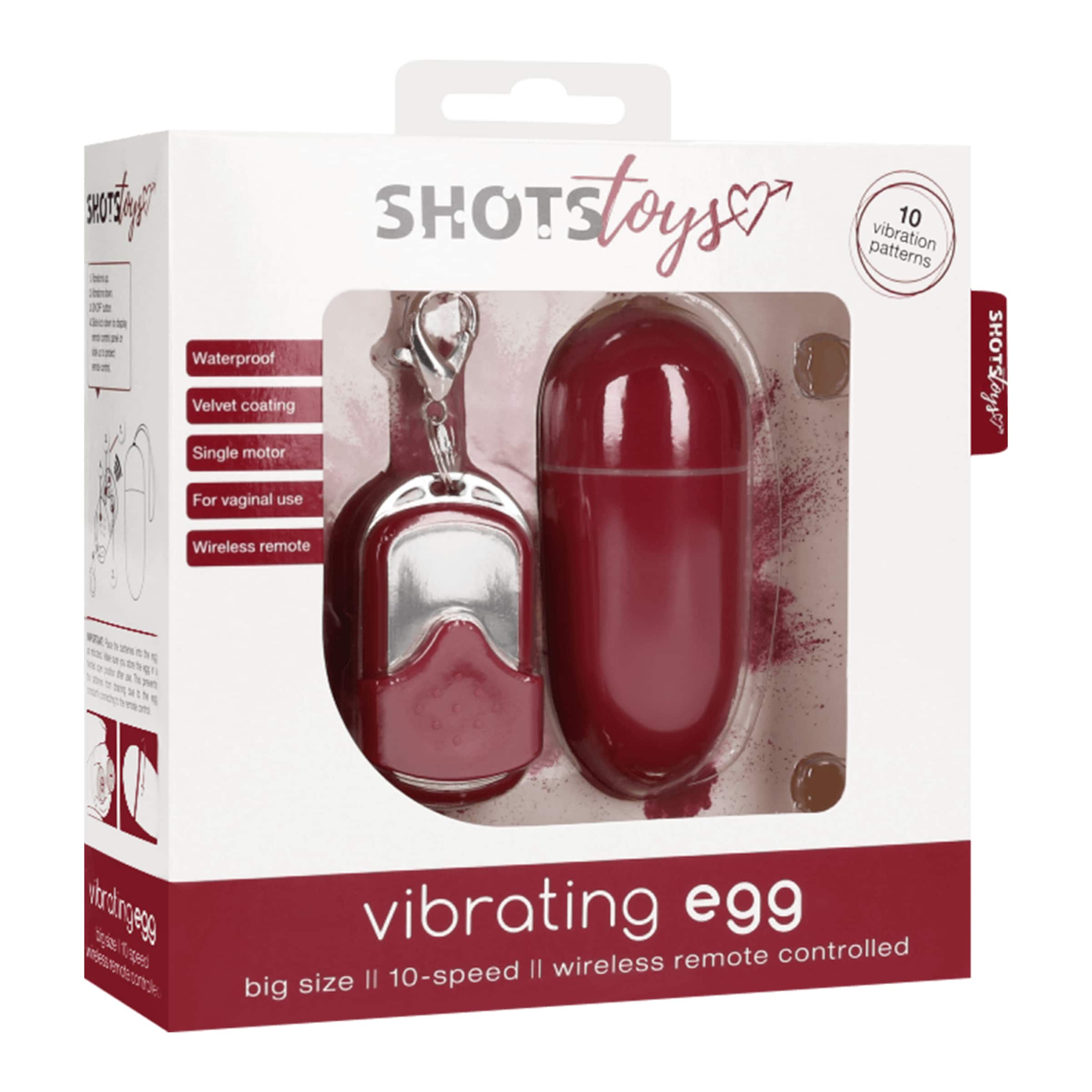 Vibrating 10 Speed Egg & Remote, 8 cm
