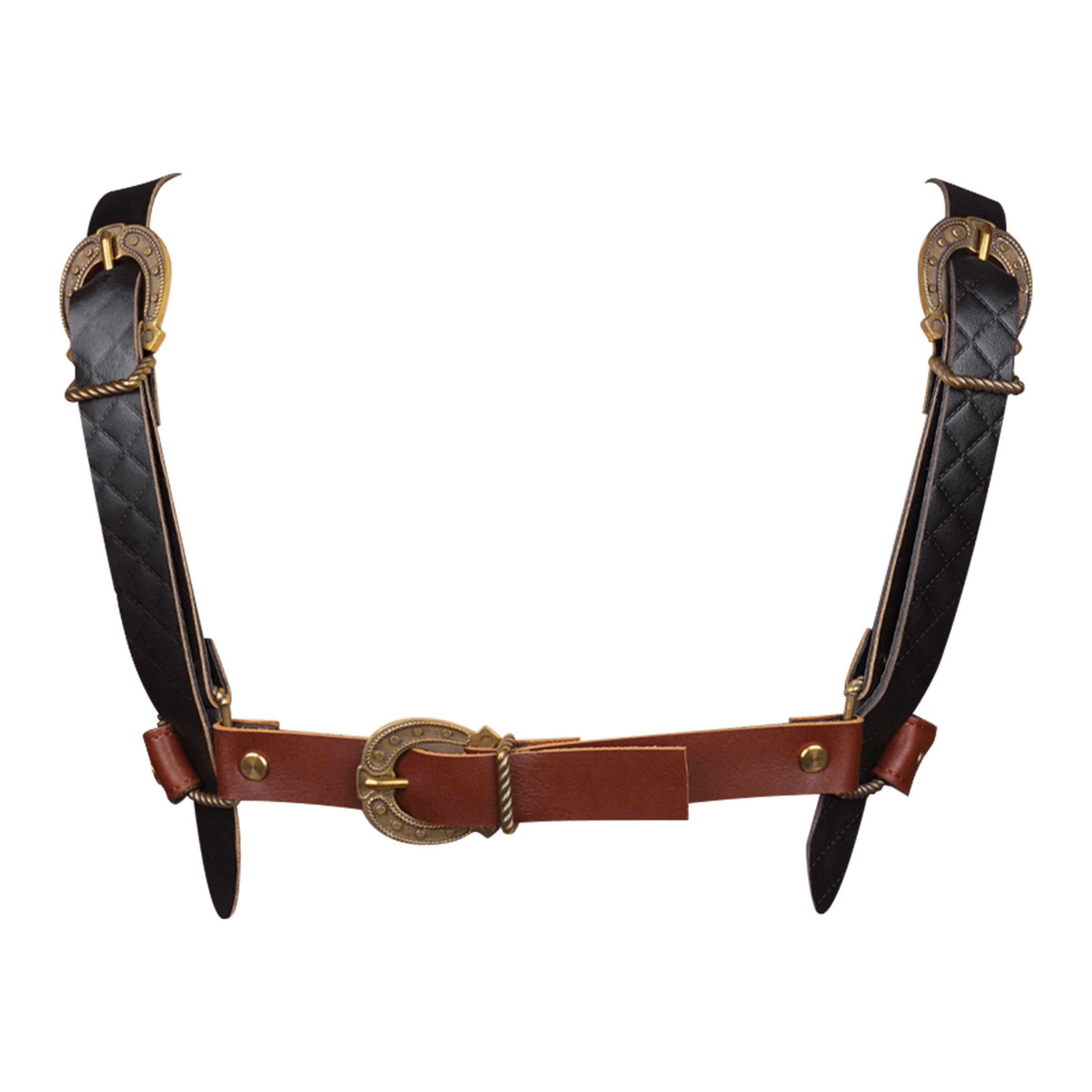 Liebe Seele - Leather Bustier Size S - Black, Brown & Gold online kopen