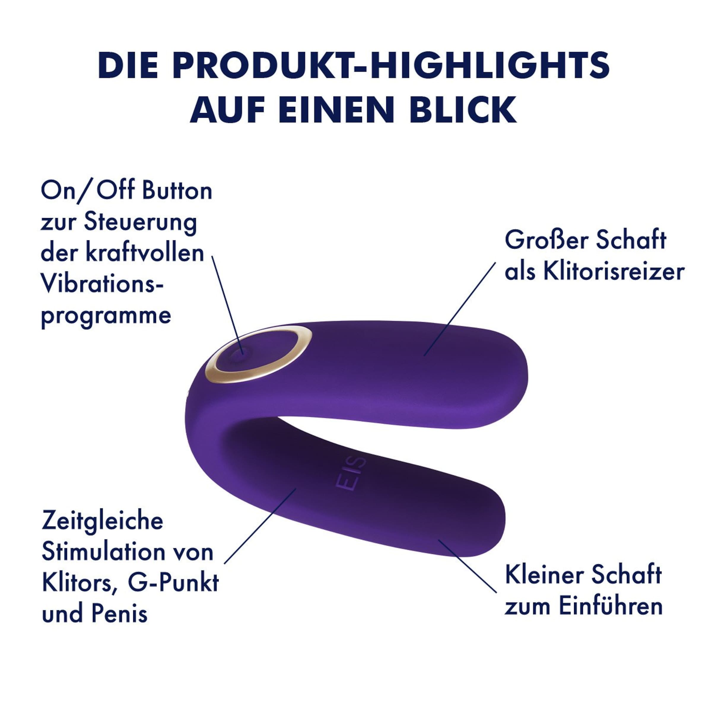 Paarvibrator Classic 2 aus Silikon, 8,5 cm