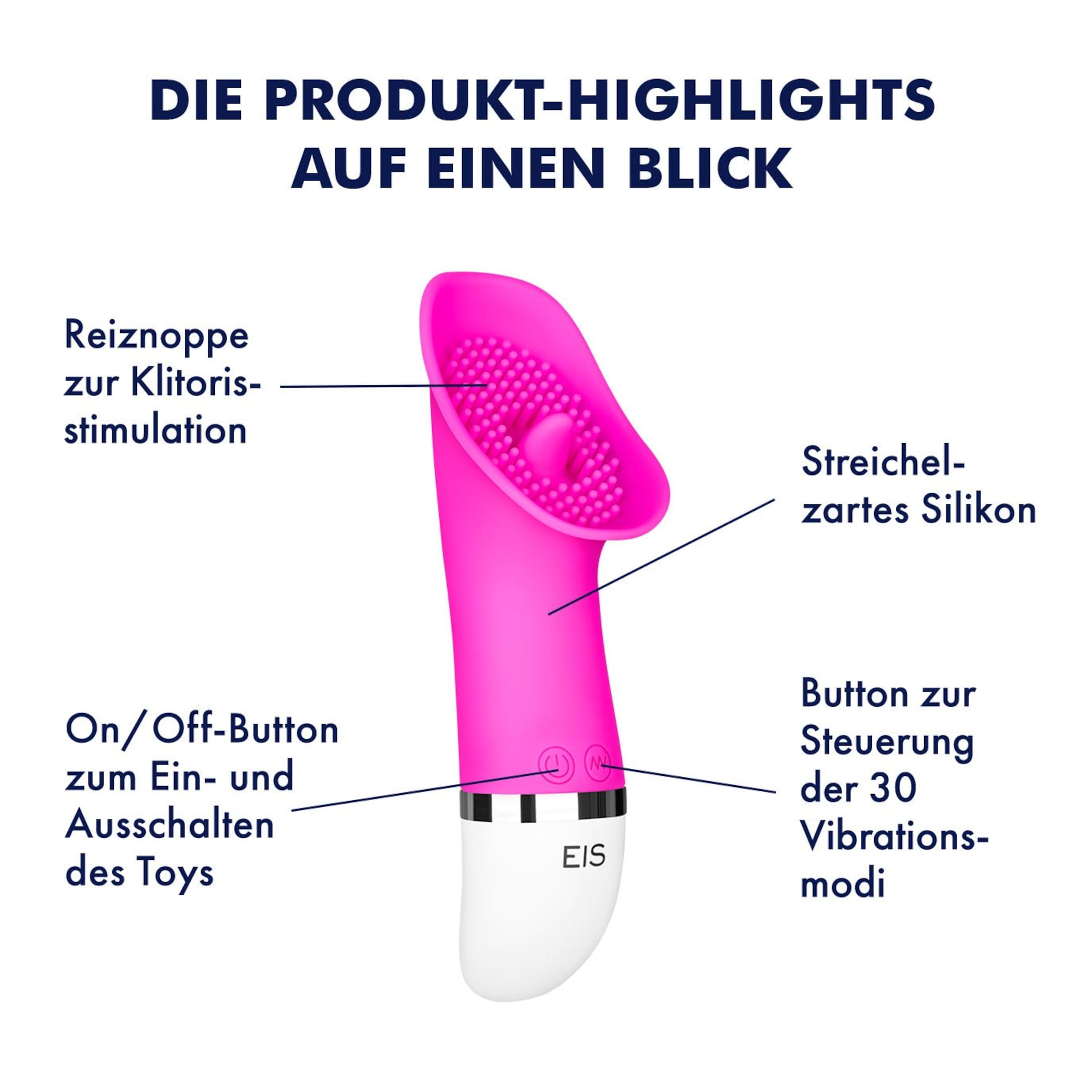 Noppen-Vibrator aus Silikon, 16,5 cm