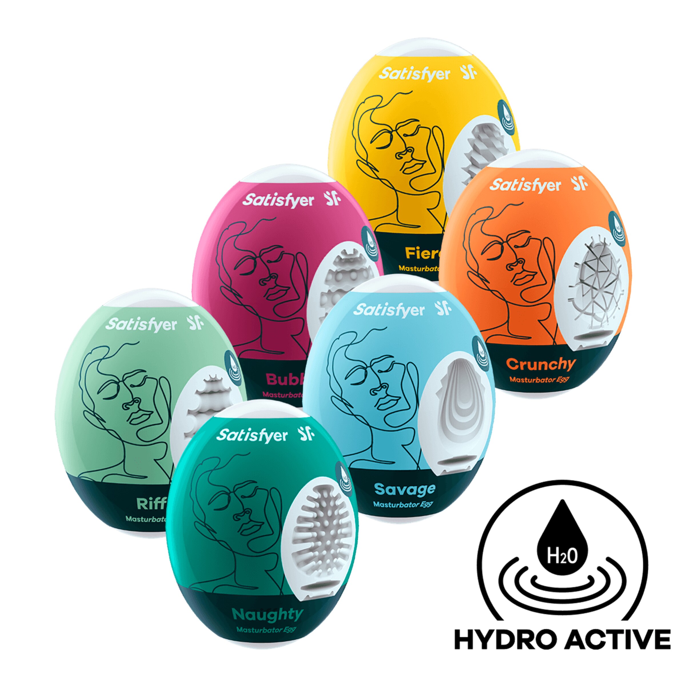 Masturbator Satisfyer Naughty Masturbator Egg, bunt, 6 Stück